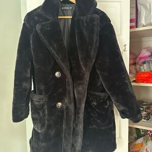 PrettyLittleThing Black Teddy Jacket